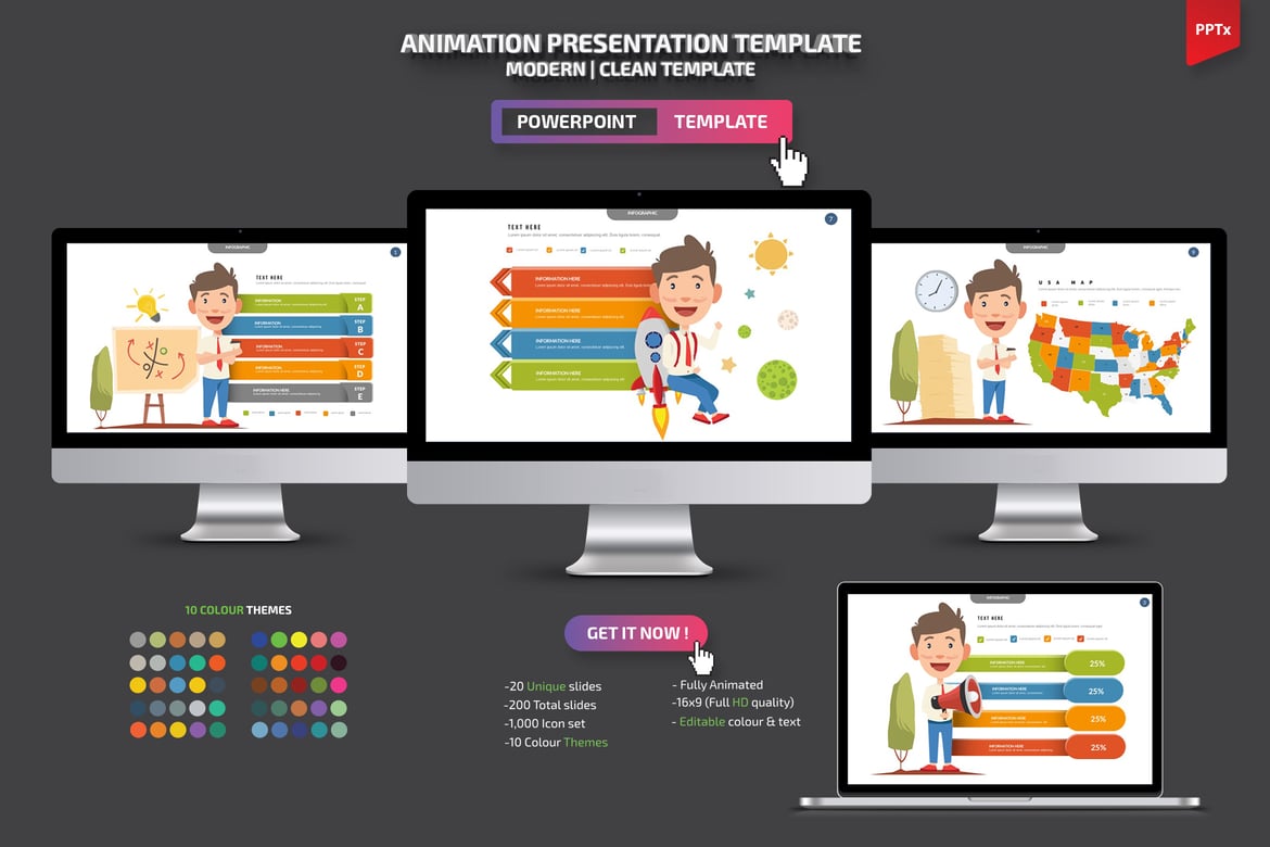 Animation Powerpoint Presentation Templates