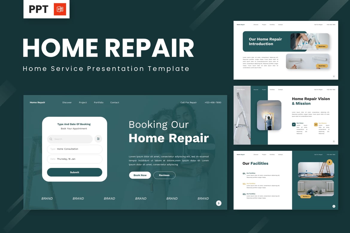 Home Repair - Home Service Powerpoint Templates