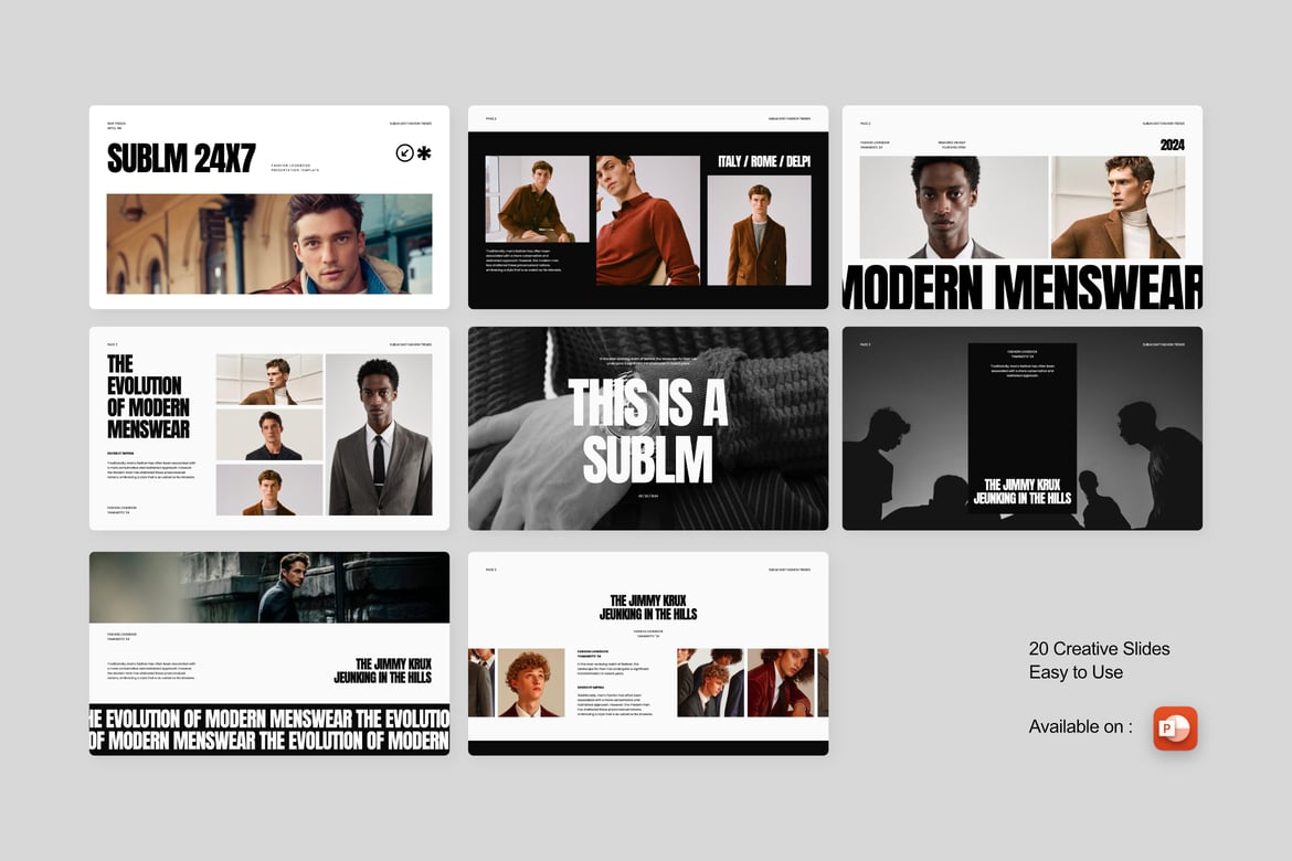 Sublm Fashion Aesthetic Lookbook Powerpoint