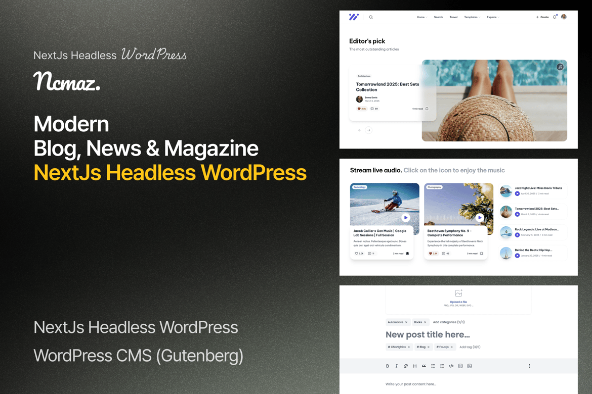 Ncmaz - NextJs Headless WordPress Blog Magazine